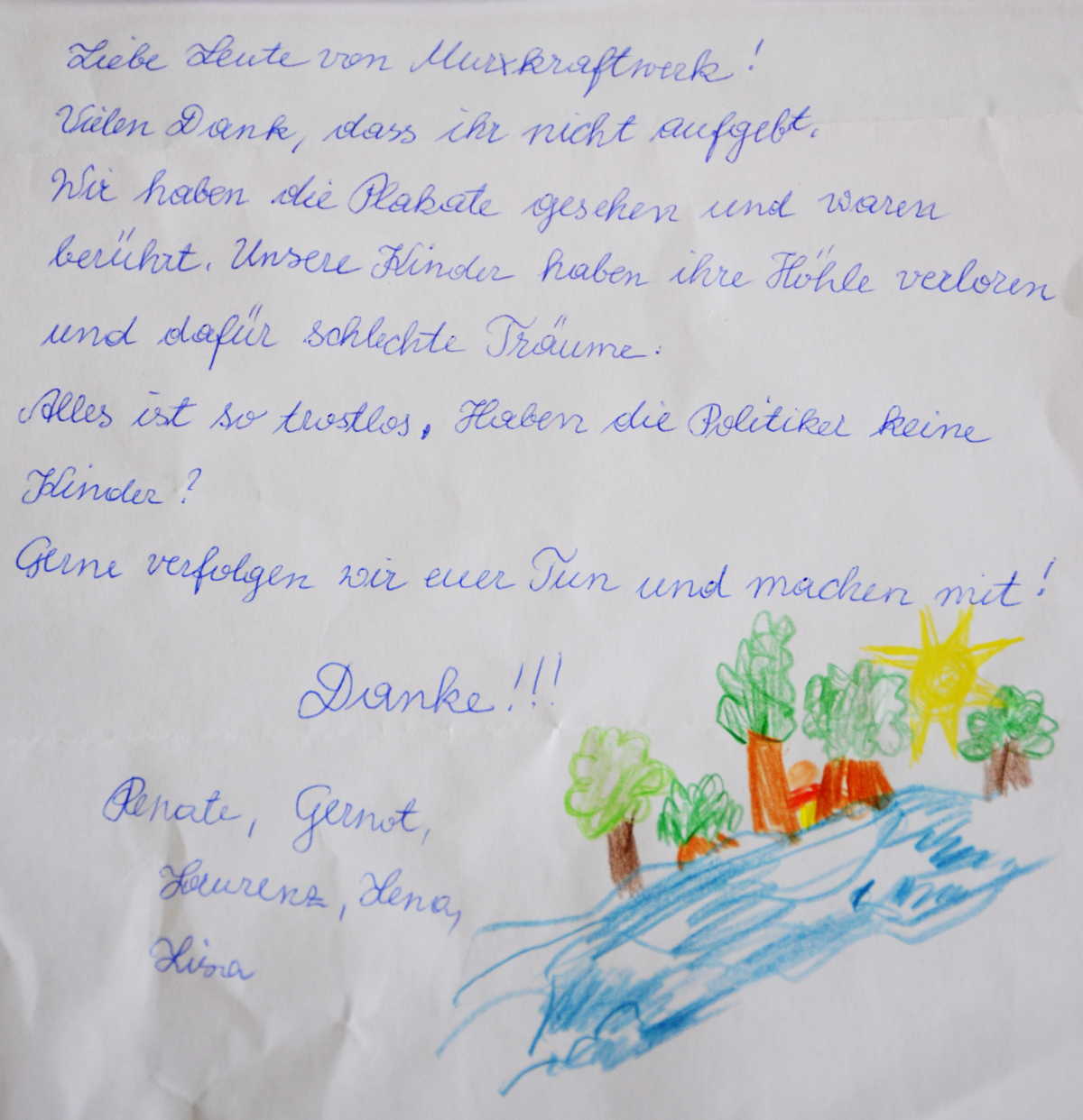 Brief einer Familie: Auch unsere Kinder rufen zur Rettung der Mur auf!